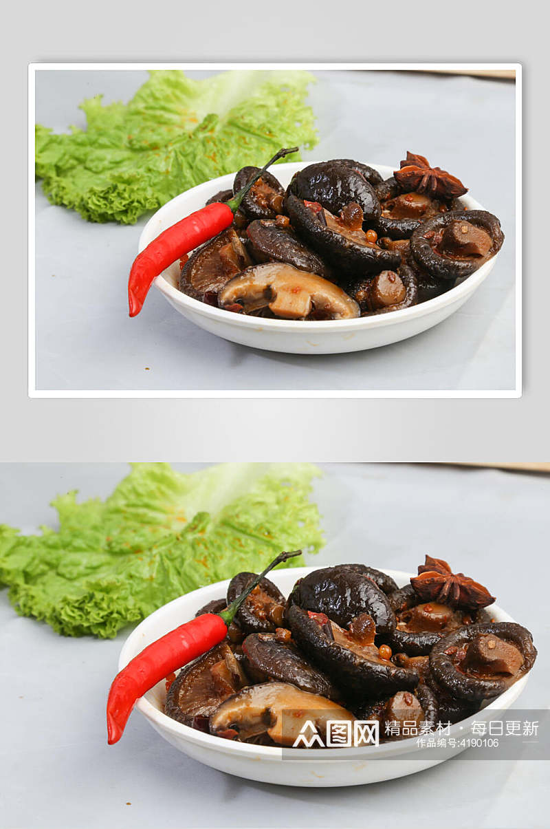 香菇卤味美食高清图片素材