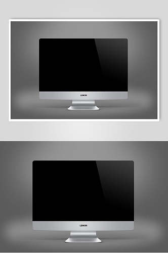 电脑屏幕一体机灰色品牌VI样机