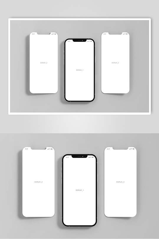 屏幕英文字母灰手机UI演示样机-众图网