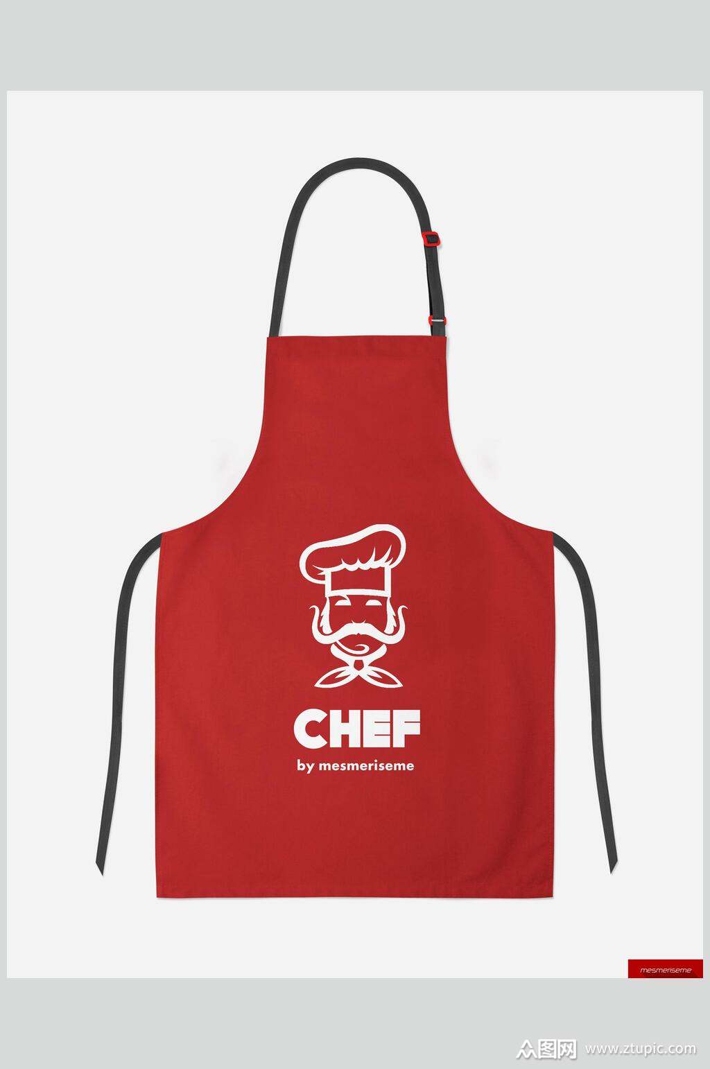 绳索帽子英文字母手绘围裙样机素材