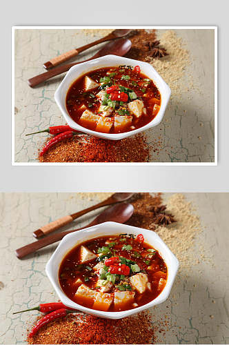 辣椒勺子冒菜实拍美食图片