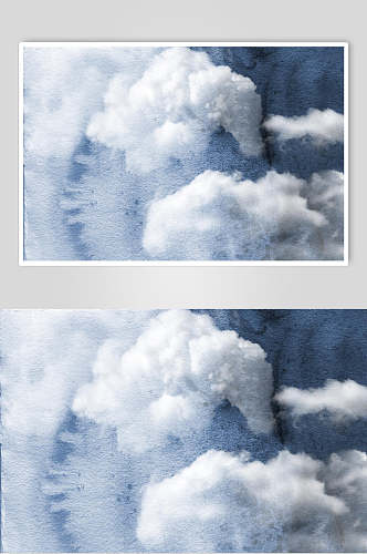 白色彩色云朵图片