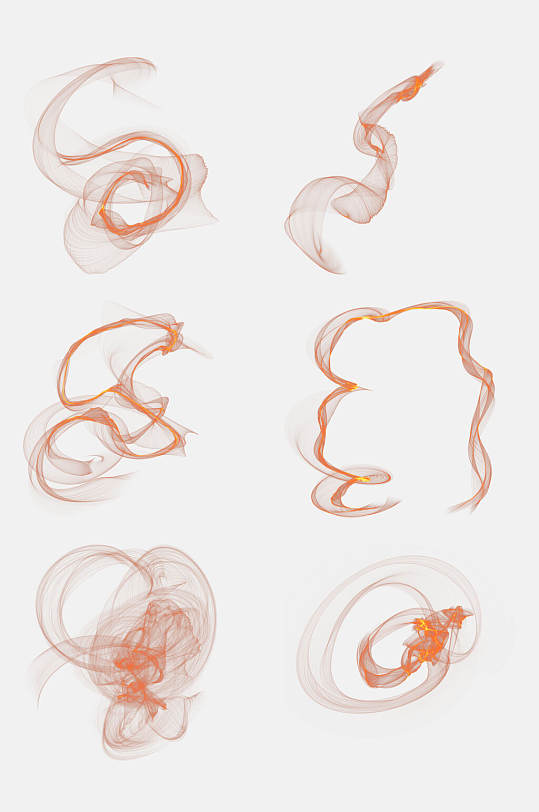 时尚手绘橙色高端火焰火光免抠素材