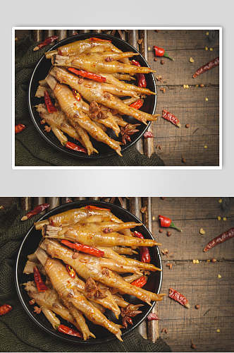 八角鸡爪卤味美食图片