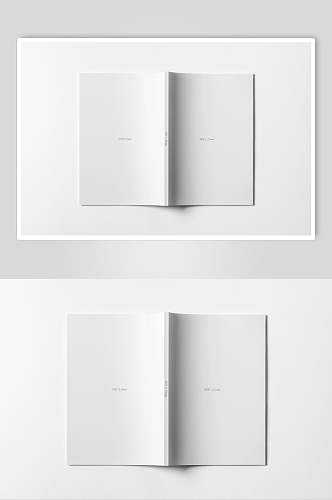 纸张阴影灰色书本内页设计样机