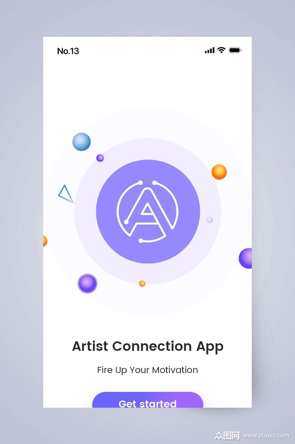 圆形音乐艺术app手机界面素材
