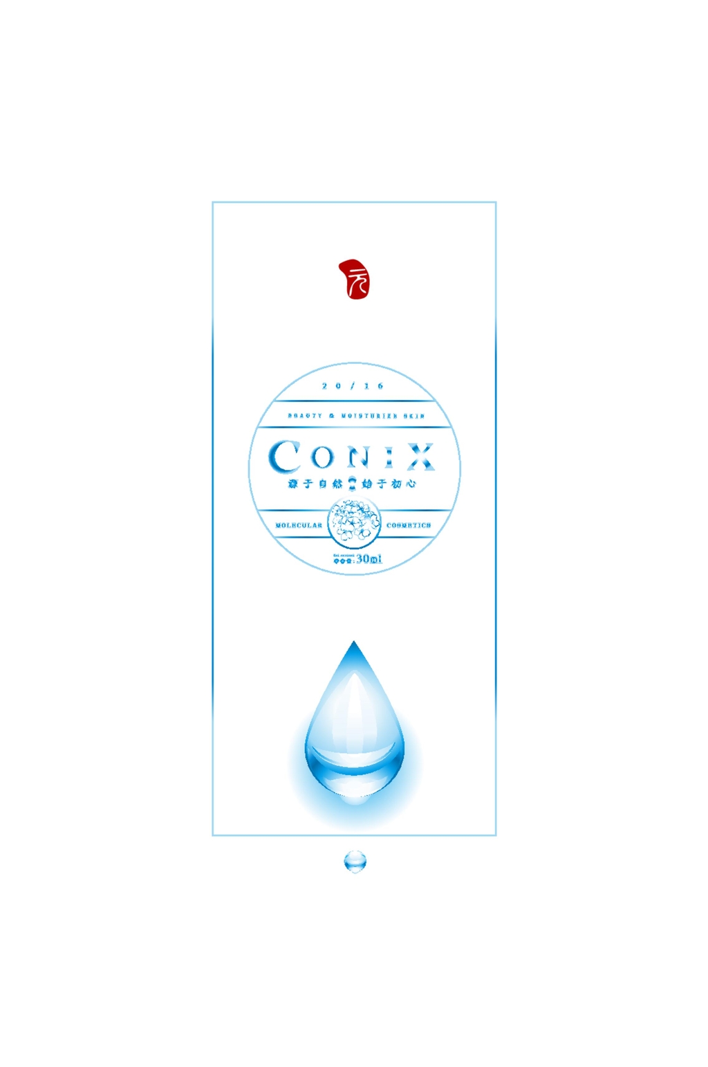 水滴极简英文矢量产品包装设计素材