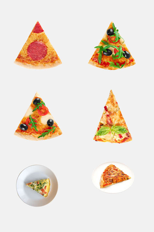 切开盘子高端创意美味披萨免抠素材