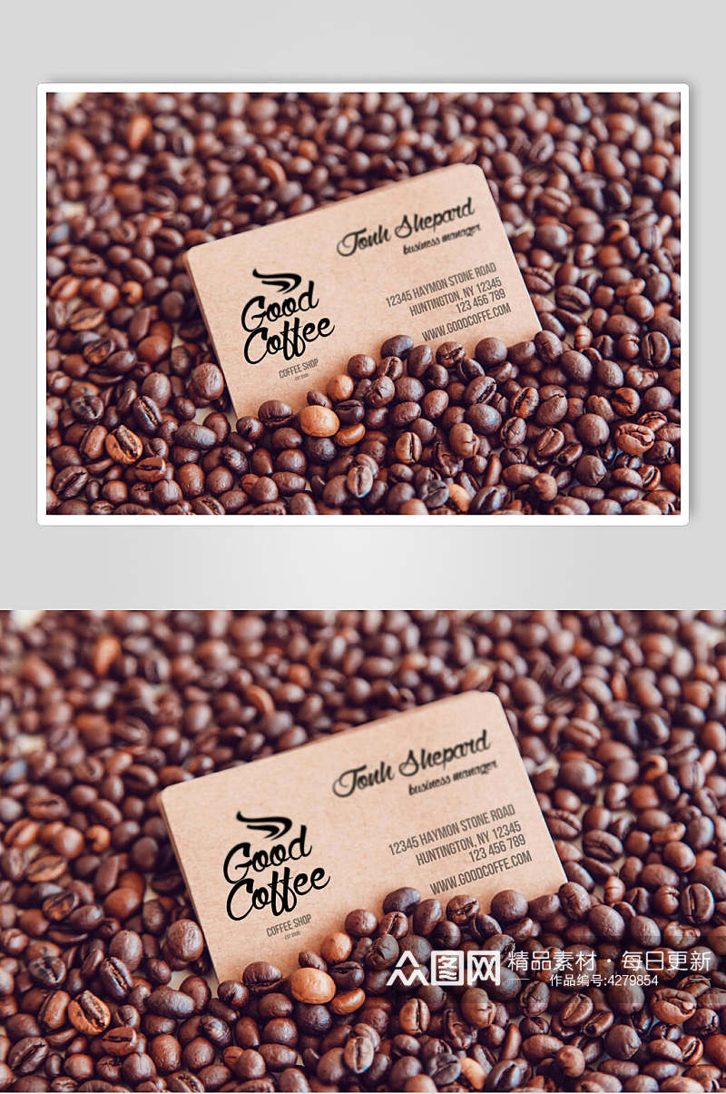 咖啡豆英文字母近景咖啡品牌样机素材