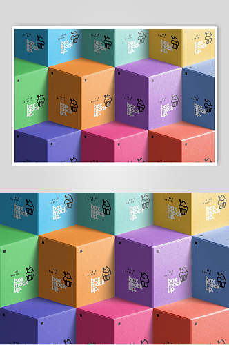 彩色包装纸盒展示样机
