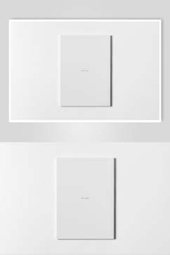 长方形灰白色书本内页设计样机