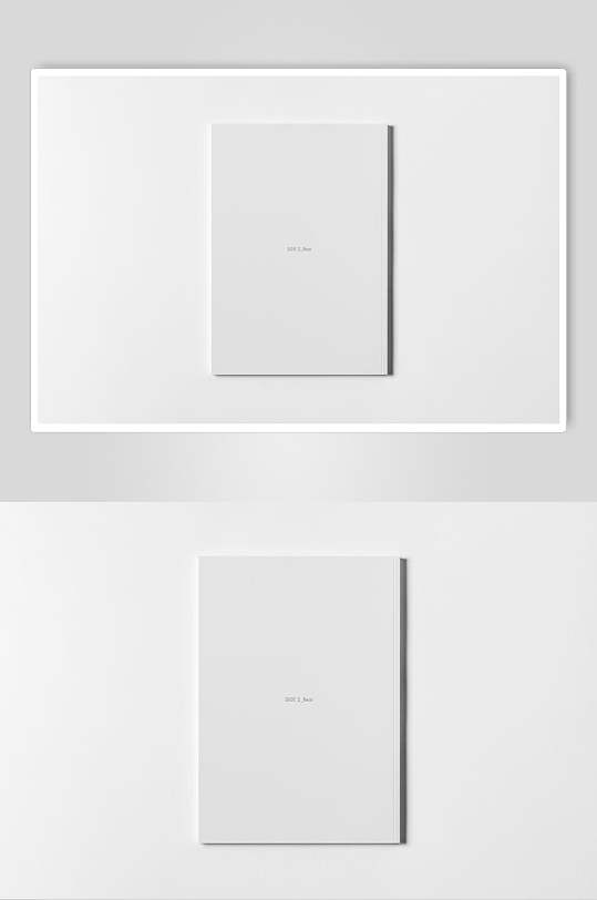 长方形灰白色书本内页设计样机