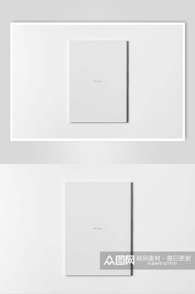长方形灰白色书本内页设计样机素材