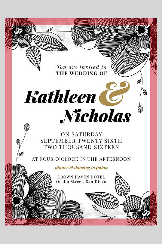 手绘邀请函海报