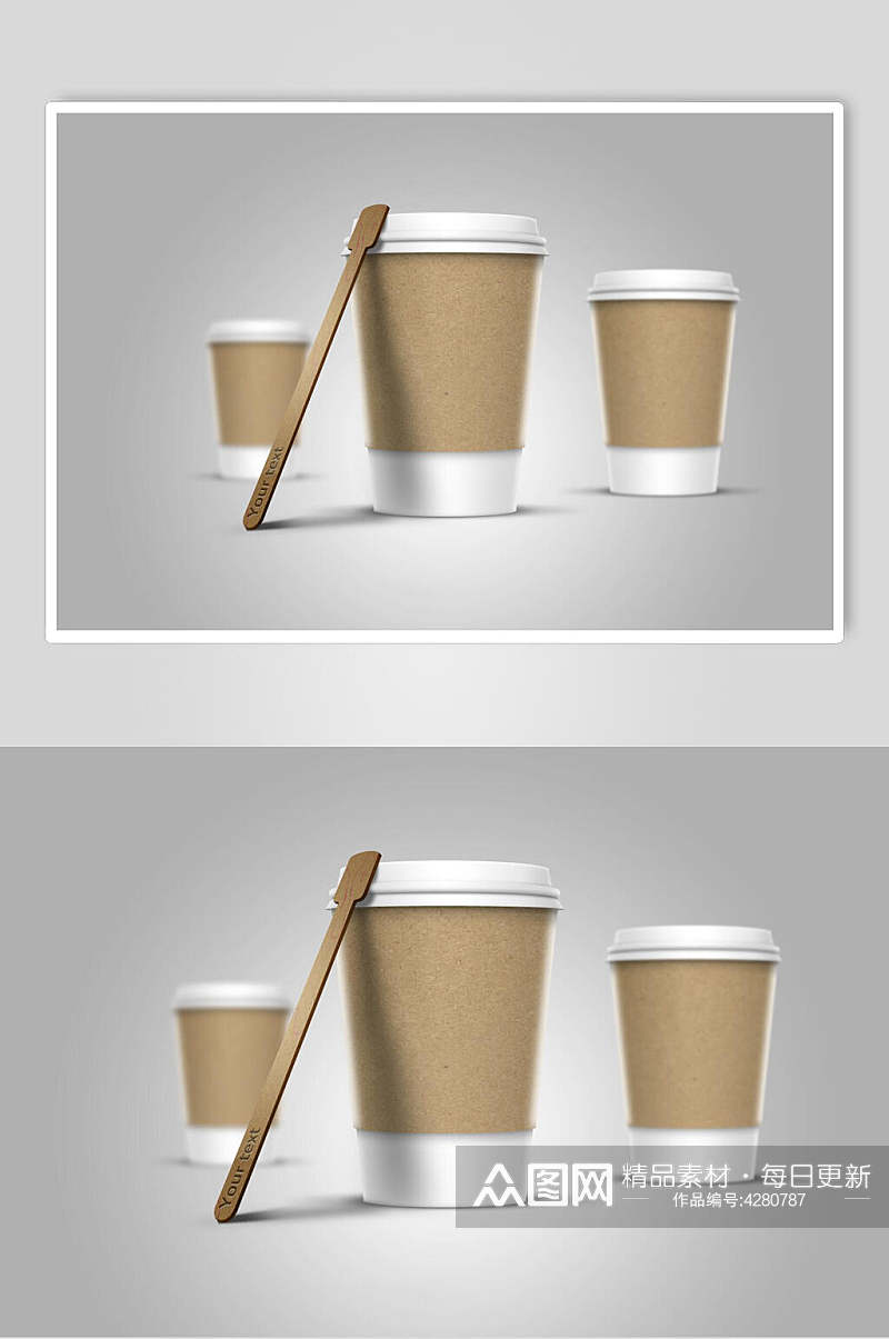咖啡杯餐饮品牌VI样机素材