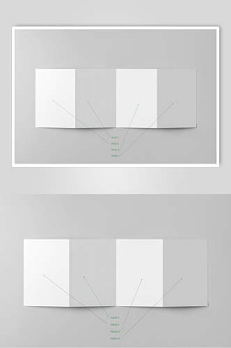 灰白色阴影方形宣传单四折页样机