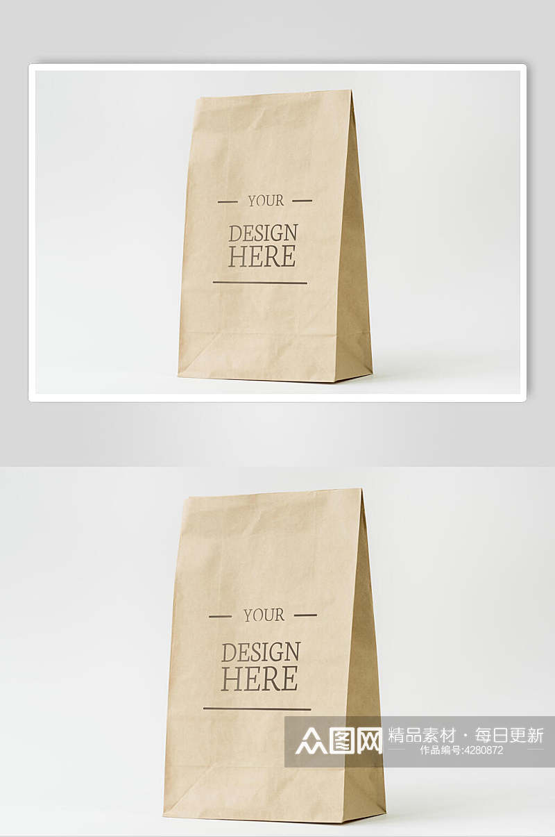 复古纸袋零食包装设计素材