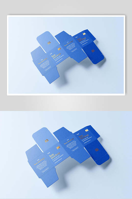 纸张英文字母正方形纸盒展开图样机