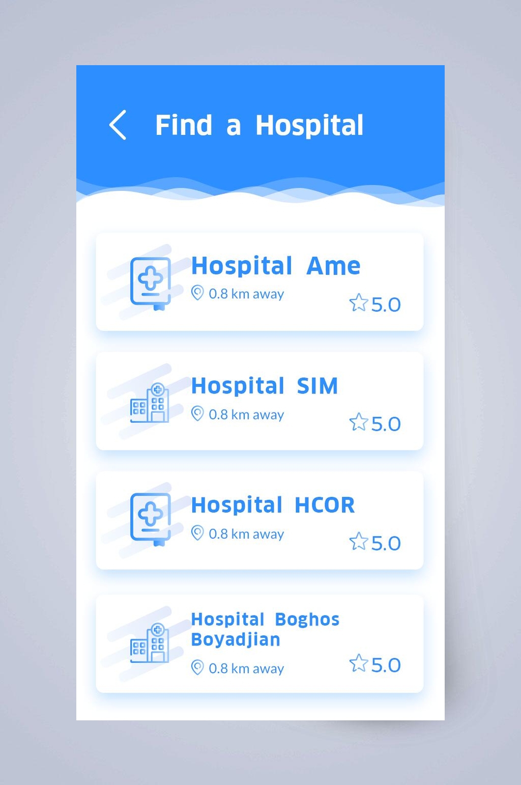 英文数字医疗看病APP手机界面素材
