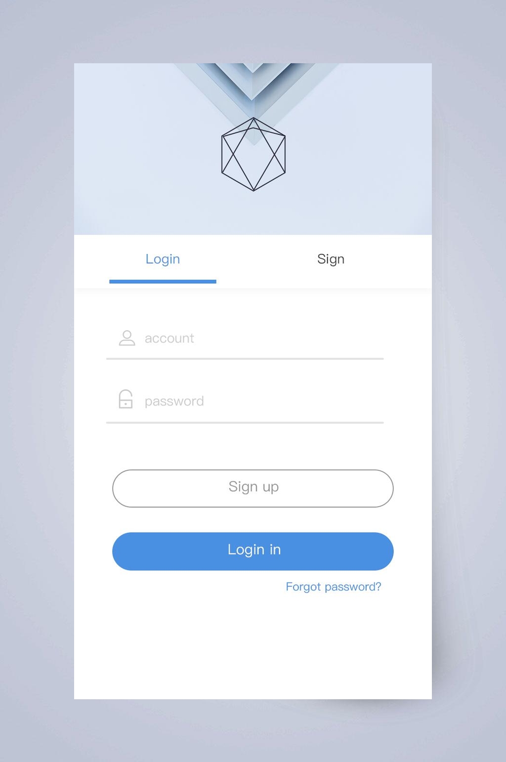 登录电商购物APP手机界面素材