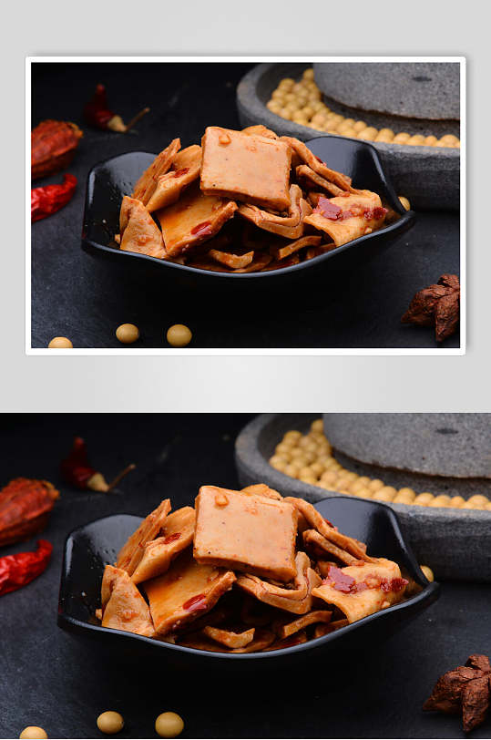 卤味美食卤豆干图片