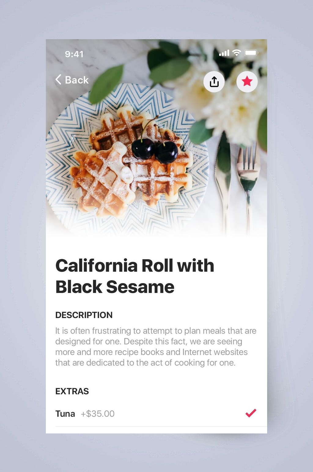 清新美食订餐APP手机界面素材