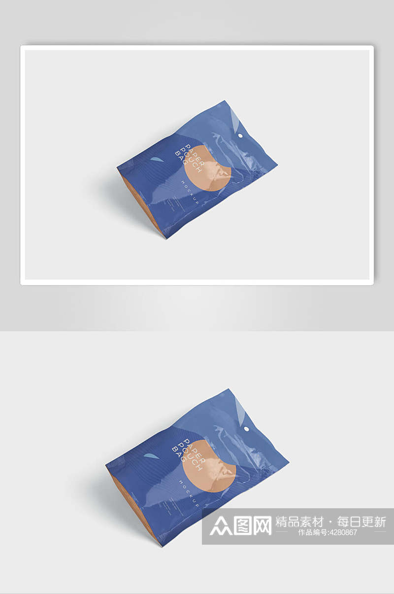 蓝色袋子零食包装设计素材