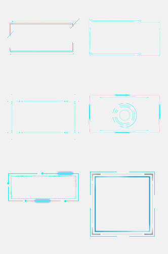 创意方形科技感边框免抠素材
