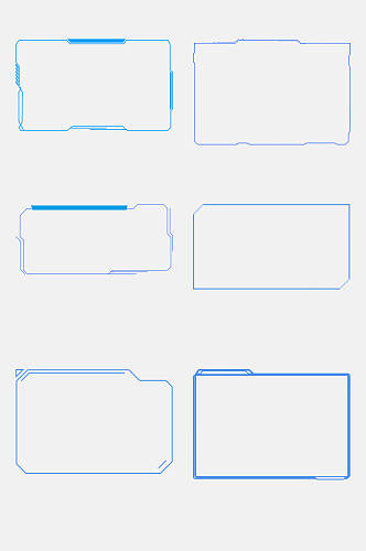 简洁方形科技感边框免抠素材
