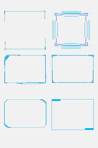 商务方形科技感边框免抠素材