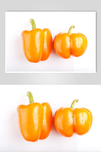 两个黄色彩椒蔬菜图片