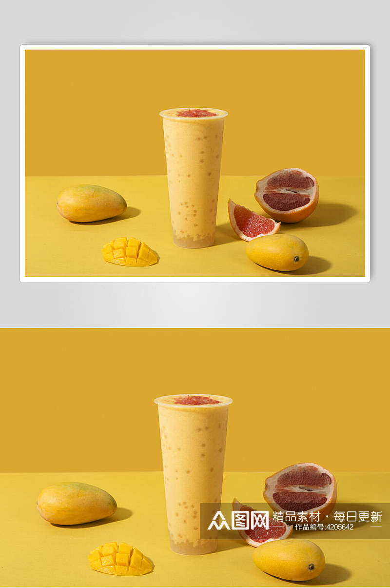 芒果黄色奶茶果汁甜品图片素材
