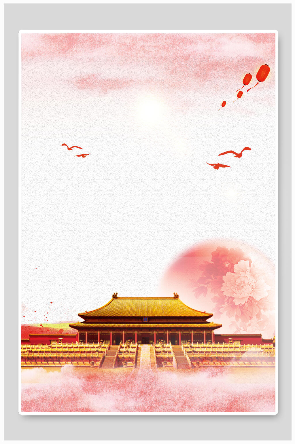 灯笼红黄高端创意大气时尚党建背景素材