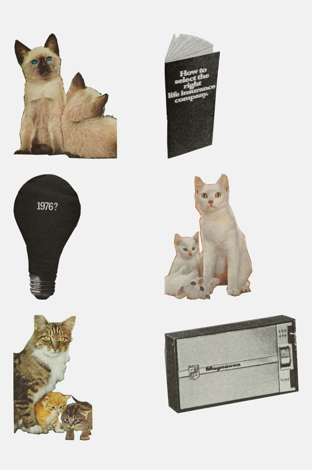 可爱猫咪复古报纸剪贴图免抠素材素材