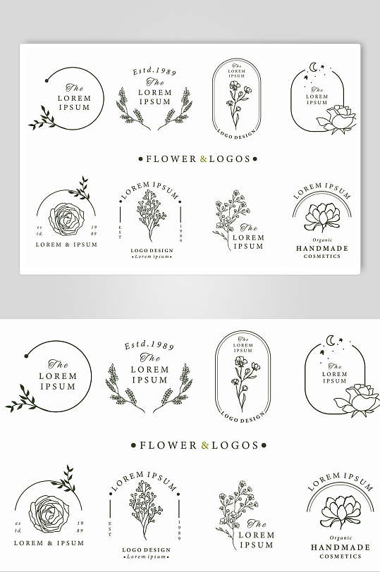 简约唯美花朵叶子创意logo设计素材