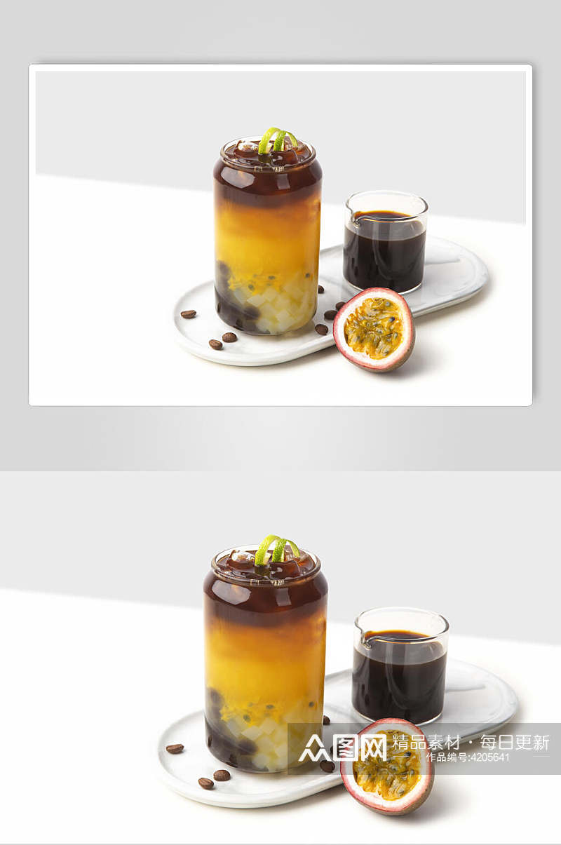 百香果奶茶果汁甜品图片素材