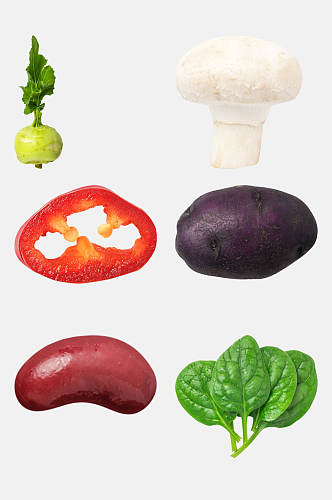 木耳菜蘑菇蔬菜免抠素材
