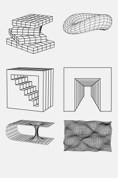 创意楼梯几何网格透视空间免抠素材