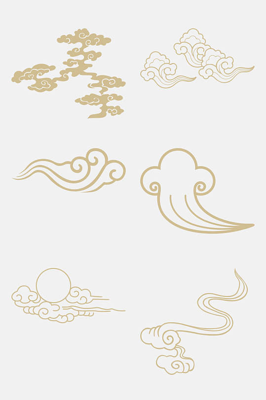 高端大氣時尚古風(fēng)祥云免摳素材