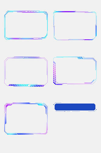 简约方形科技感边框免抠素材