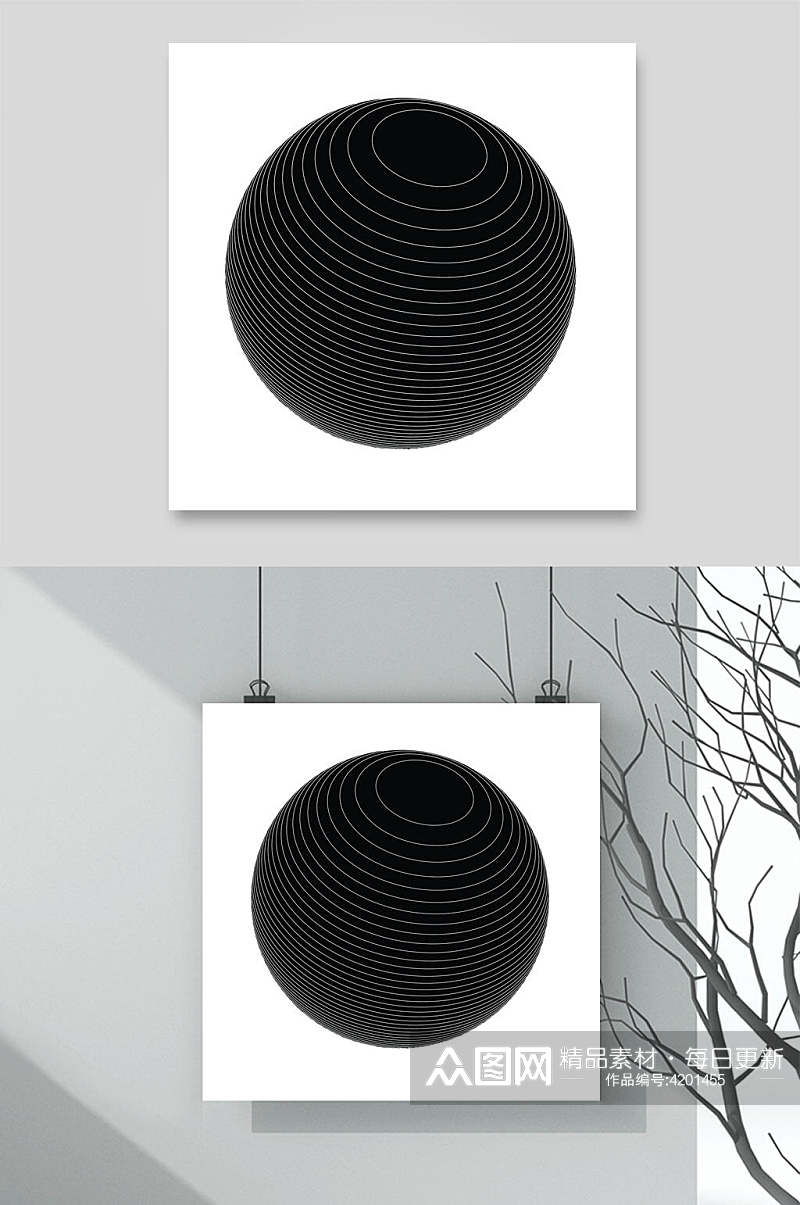 圆形黑白创意大气潮流酸性图案素材素材