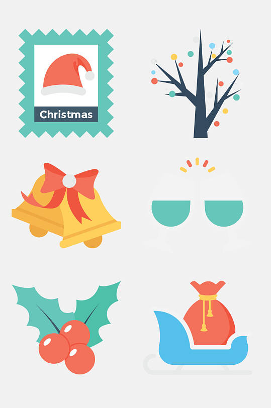 大气礼物铃铛圣诞节卡通图标免抠素材