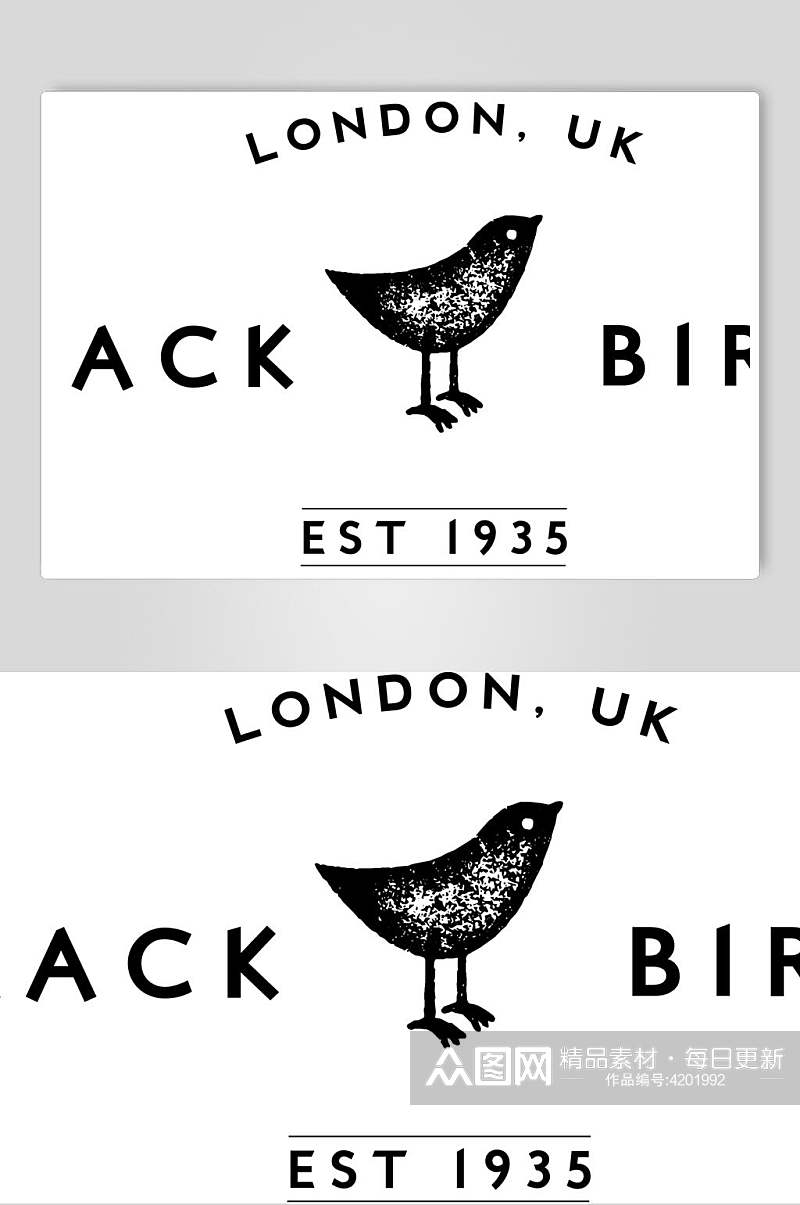 小鸟黑色旅拍文字排版设计矢量素材素材