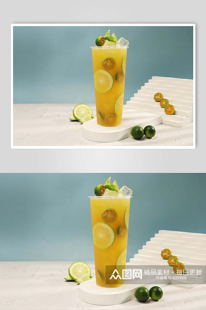 清新柠檬水奶茶果汁甜品图片素材