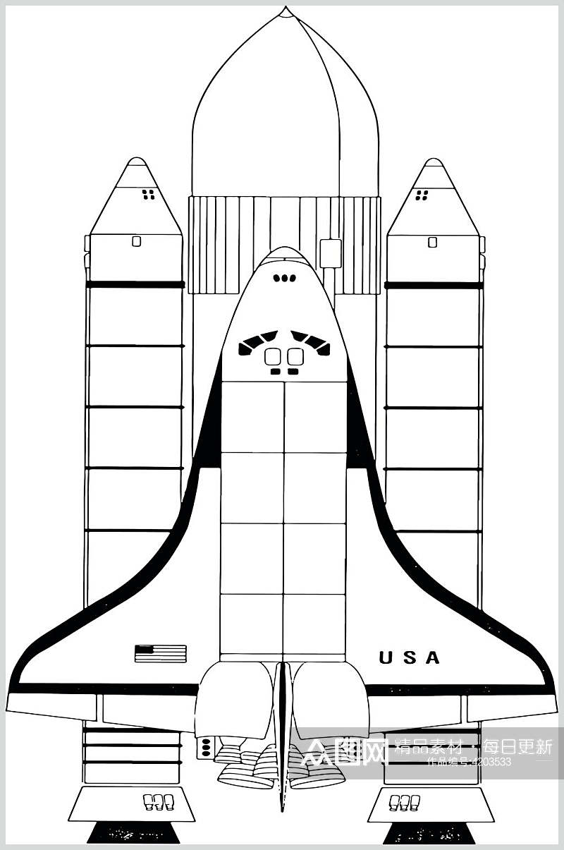 线条手绘创意航空飞行器矢量素材素材