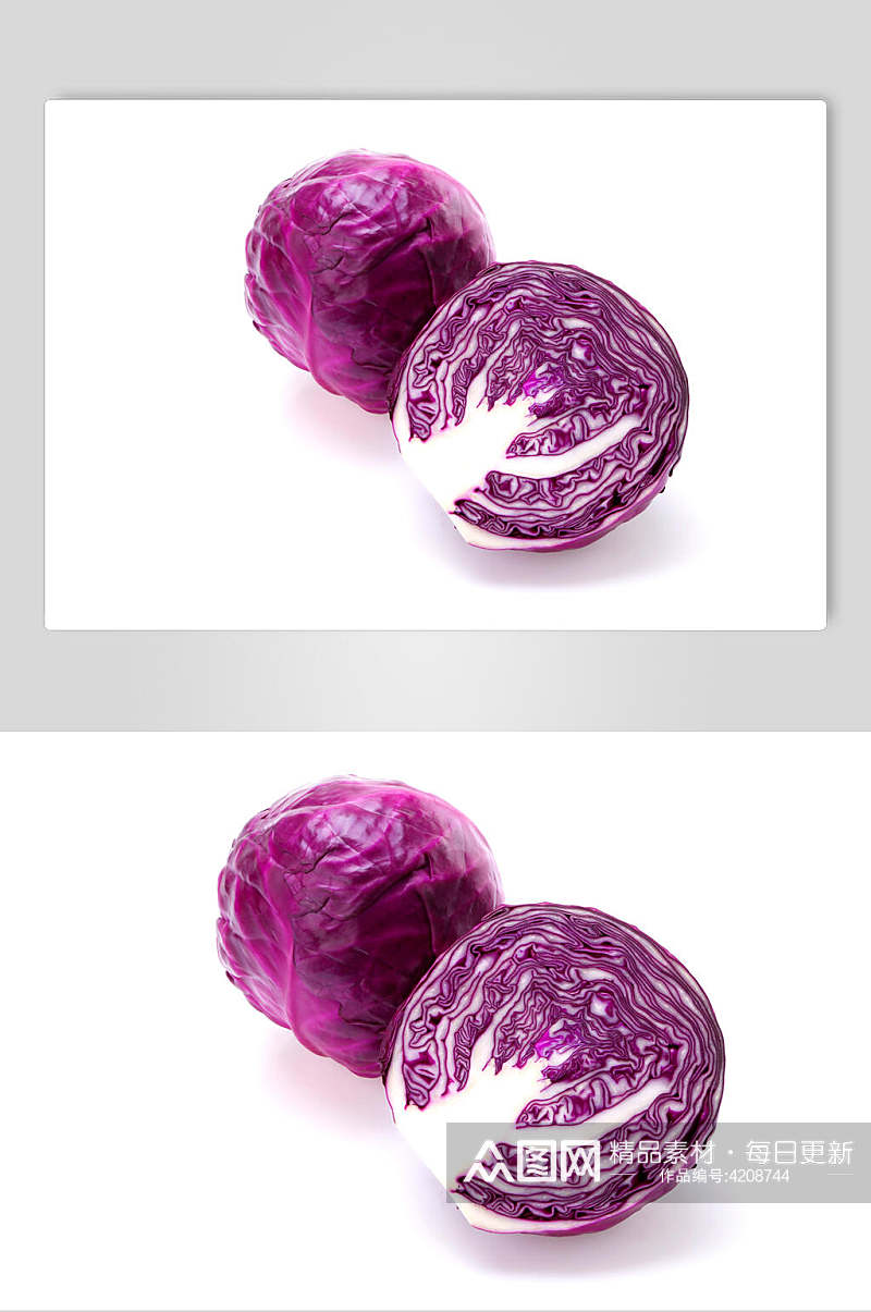 黑色背景紫甘蓝蔬菜图片素材