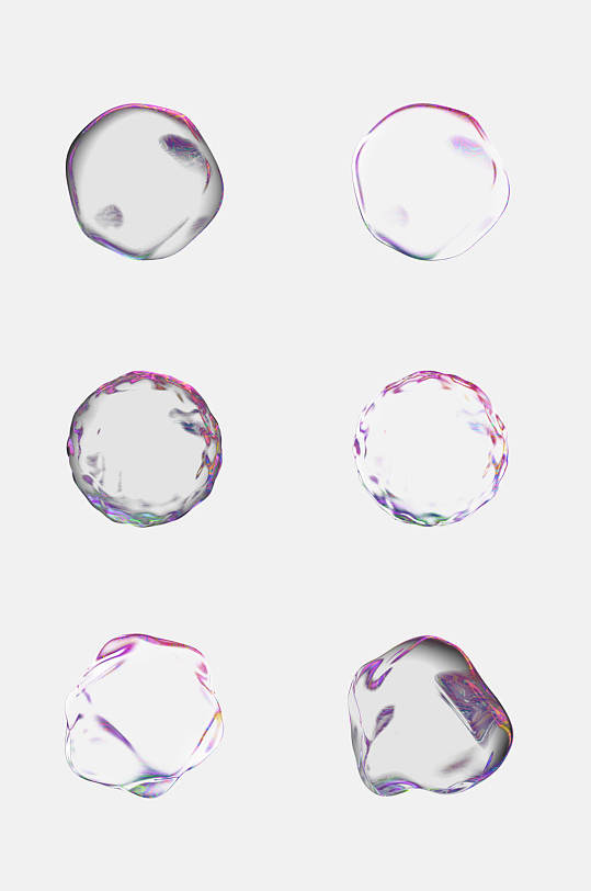 圆形气泡透明水珠水滴免抠素材