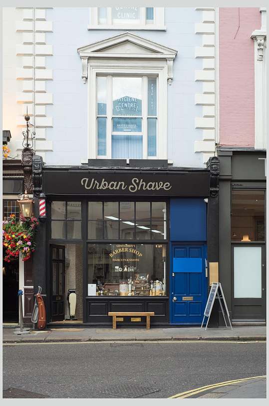 英式花店店铺招牌样机