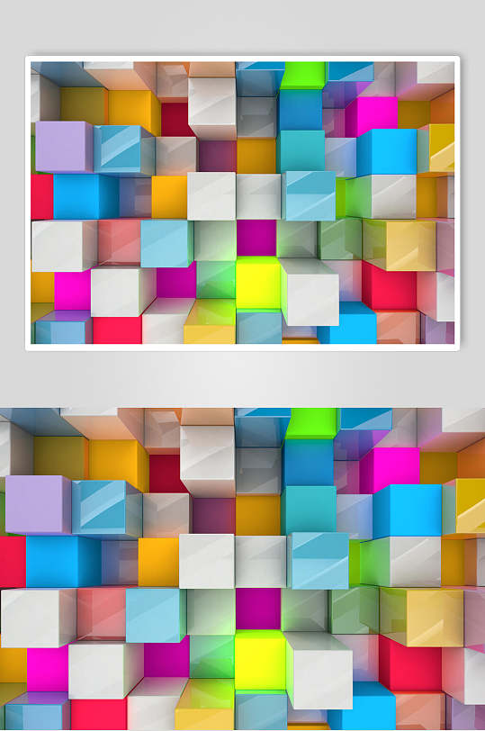 方块几何立体图片