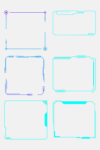 简约方形科技感边框免抠素材